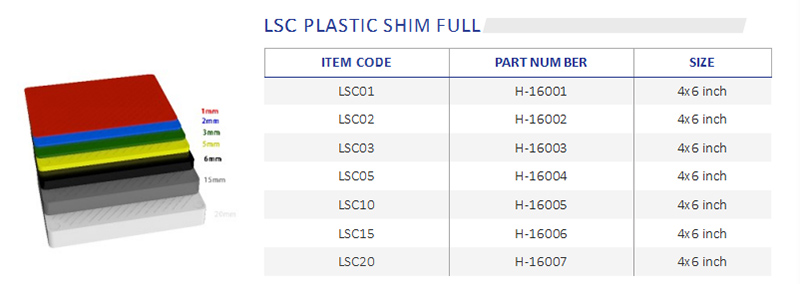 plastic shim pad